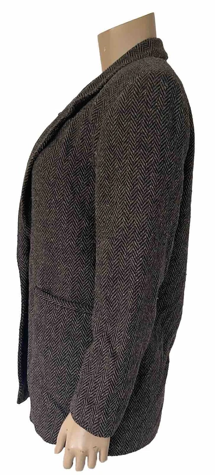 Chaqueta Blazer Focus 2000 Charles Gluech Talla 10 Forrada Espiga Tweed Mezcla Lana Foto 2 de 4