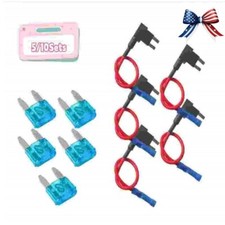 Car Add-a-circuit Fuse TAP Adapter Set, Mini ATM APM 15A AMP 5/10 Sets
