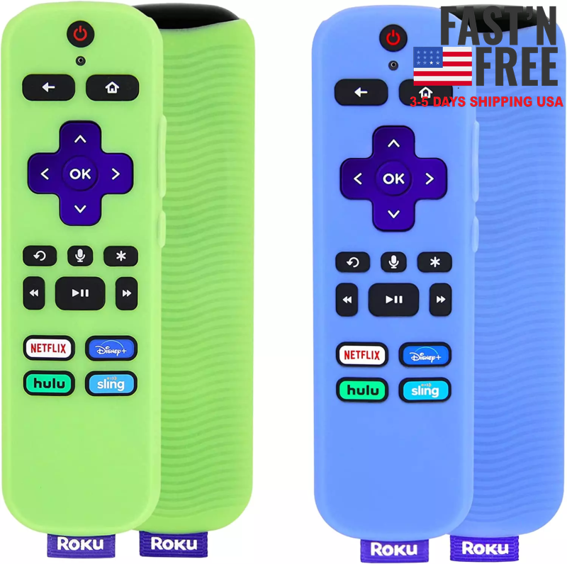 2 Pack Glow-in-the-Dark Roku Voice Remote Covers