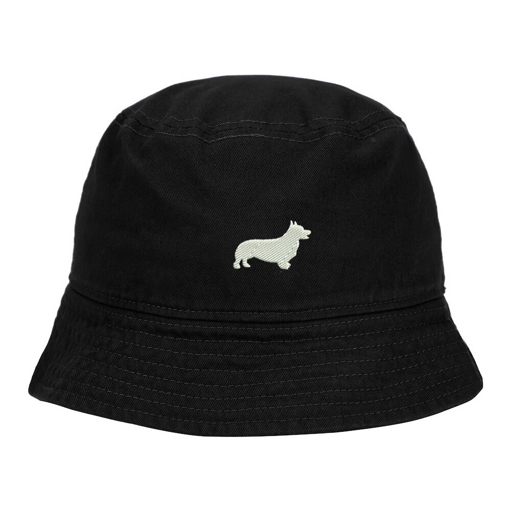 Bucket Hat for Men&Women Welsh Corgi Embroidered Washed Cotton Beach Sun Hats-image