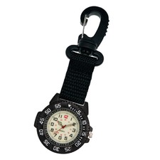 Outdoors Clip-On Carabiner Luminous Compass 24H Backpack Belt Fob Quartz WatchDV