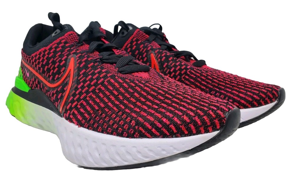 Nike React Infinity Run Flyknit 3 Men's Running Shoes US 11 EU 45 in Siren Red Green Strike T444
