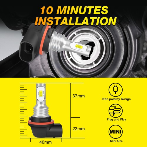2x HEADLIGHT LED BULBS 6000K for POLARIS SPORTSMAN 400 450 500 550 570 600 700 - Picture 8 of 12