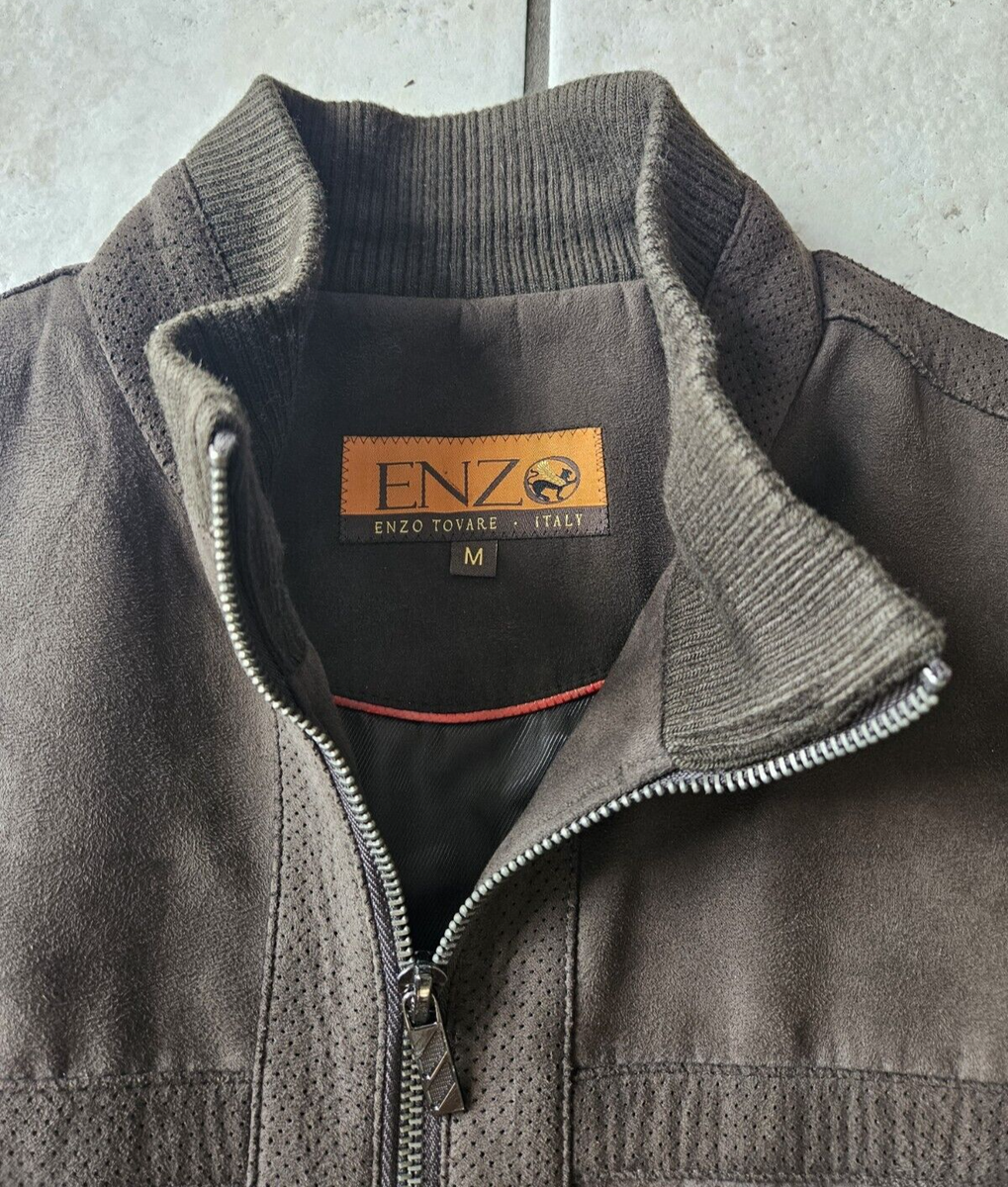Enzo Tovare Italy Designer Full Zip Lined Jacket Brown Sz M | eBay