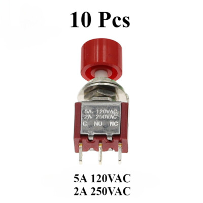 3pins Mini Momentary Push Button Schalter DPDT NO NC AC 250V 2A / 120V 5A-10 Pcs