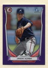 2014 Bowman Prospects Purple Jason Hursh ROOKIE card (Braves)