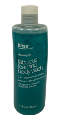 Bliss Fab Foaming Body Wash 2-In-1 Cleanser and Exfoliator  (473.2mL / 16oz) NEW