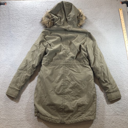 Abercrombie & Fitch sherpa lined military parka Women’s XXS Olive green Faux Fur - Picture 10 of 12