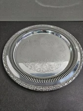 International Silver Company Camelot 12" Round Silver plated Tray