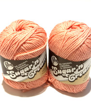 Lily Sugar N Cream Yarn Tea Rose WL 219212 Cotton 120 YD Worsted Lot of 2 NEW