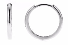 14k White Gold Single Baby Huggy Huggie Hoop Earring 10 Mm 1/2 Pair