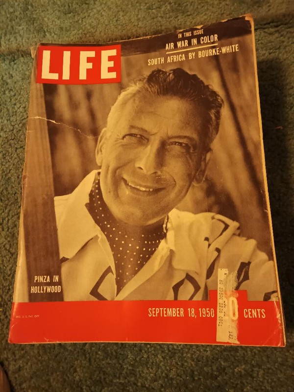 Vintage-LIFE MAGAZINE-Pinza In Hollywood (September 1950)