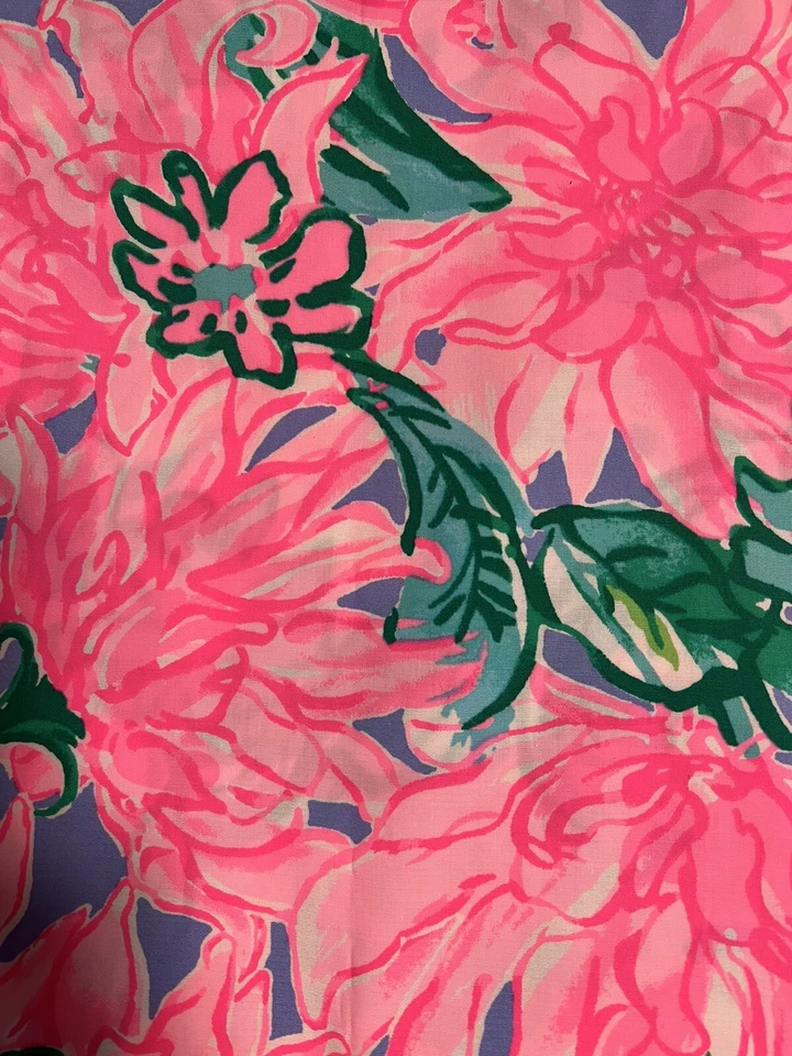 Lilly Pulitzer  Pink Periwinkle & Green  18”x18” Cotton Poplin  fabric square - Image 3 of 3