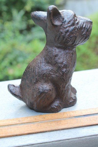 Cast Iron Doorstop Scotty Dog Figurine Sitting Scottish Terrier Bookend Book End - Picture 5 of 8