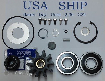 Sea Water Pump Major Repair Kit Volvo Penta D4 Series W/ Hose on Cover 3584062