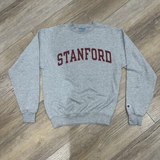 Vintage Champion STANFORD University Sweatshirt Size S Grey Spellout USA