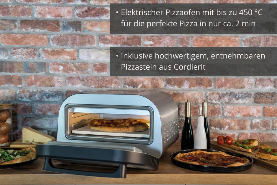 Unold 68816 Pizzaofen LUIGI Pizza bis Ø 30cm Timer Rezeptbuch 450°C Elektrisch - Bild 3 von 4