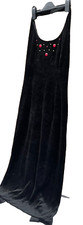 Wallis Women's Black Velvet Evening Halter Neck Maxi Stretch Dress Size 12/40