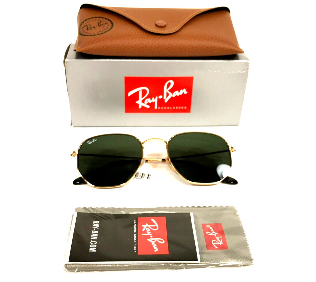 Ray-Ban Sunglasses RB3548-N 001 Polished Gold Hexagonal Frame