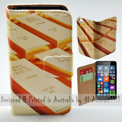 For Nokia Series - Stack of Gold Bars Print Wallet Mobile Phone Case Cover