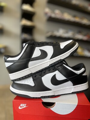 nike dunk low black white retail