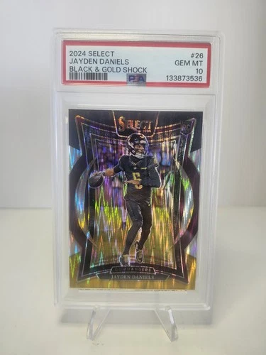 2024 PANINI SELECT BLACK & GOLD SHOCK #26 JAYDEN DANIELS ROOKIE RC PSA 10