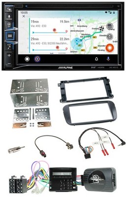 Alpine Bluetooth TMC USB DAB 2DIN Lenkrad Navigation für Ford C-Max Galaxy Focus