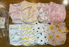 8 Diaper Cover LOT Snaps Adjustable Flip Bae Bae Goods Diapers Liners