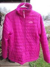 Girls The North Face Hot Pink Quilted Reversible Puffer Jacket/Coat XL 18