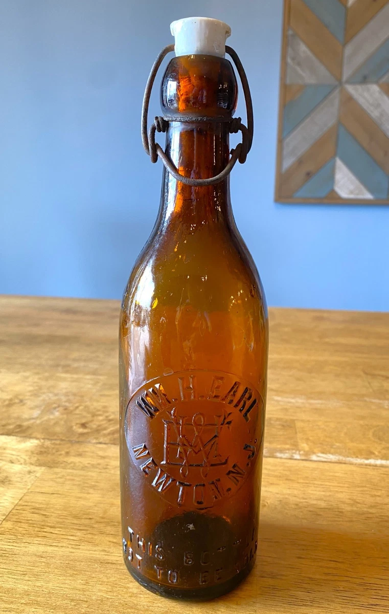1897 Antique Wm. H. Earl Newton, NJ Brewery Amber Bottle w