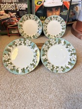 1960s Set of 4 Gladstone Montrose Cake/Bread & Butter Plates, English Bone China