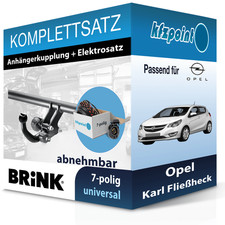 Für Opel Karl Fließheck 15- BRINK Anhängerkupplung abnehmbar + 7polig E-Satz neu