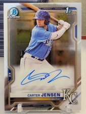 2021 Bowman Draft Chrome Carter Jensen 1st Bowman Auto RC CDA-CJ  Royals