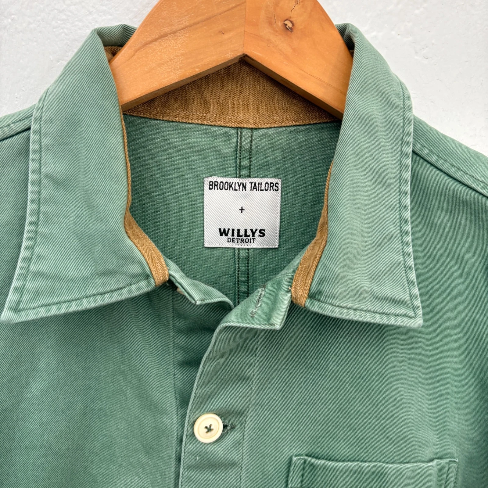 Brooklyn Tailors + Willys Detroit Chore Coat Men Size Medium Green Fits Small image 3