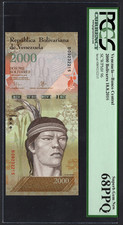 Venezuela 2000 Bolivares 18-8-2016 P96 Uncirculated Grade 68