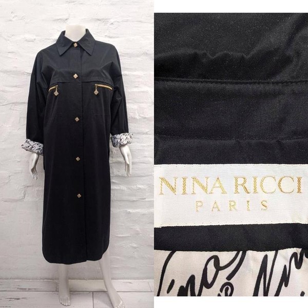 Damen Nina Ricci Trenchcoat Schwarz 34 / XS / 42