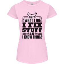 I Fix Stuff Lustig Elektriker Funkelnd DIY Damen Petite Schnitt T-Shirt