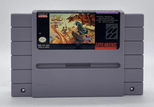 Ys Wanderers From Y's III 3 (Super Nintendo SNES) Tested - Cartridge Only