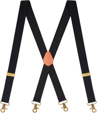 Sturdy Suspenders for Men Heavy Duty Vintage Black 4 Belt Clips Adjustable X-Bac