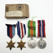 Genuine WW2 France & Germany Star Medal Group Of 4 To Alcock Boxed