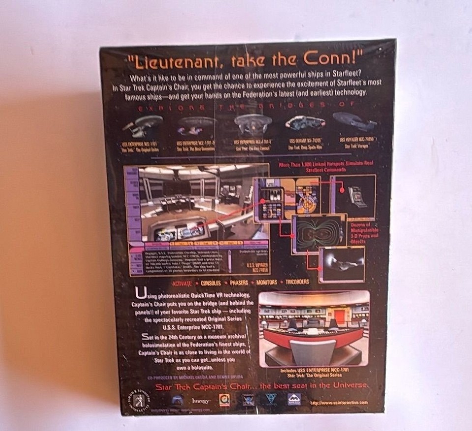 Simon Box Simon & Schuster Interactive Star Trek Captain’s Chair PC Mac 1997 Big ...