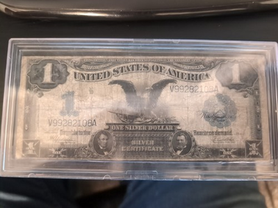 #ad 1899 $1 Black Eagle Silver Certificate #SN K97075392A $200.00