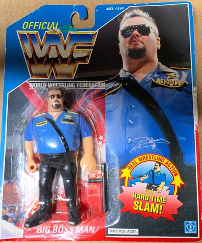 WWF Hasbro Big Boss Man Series 1 Blue American car...