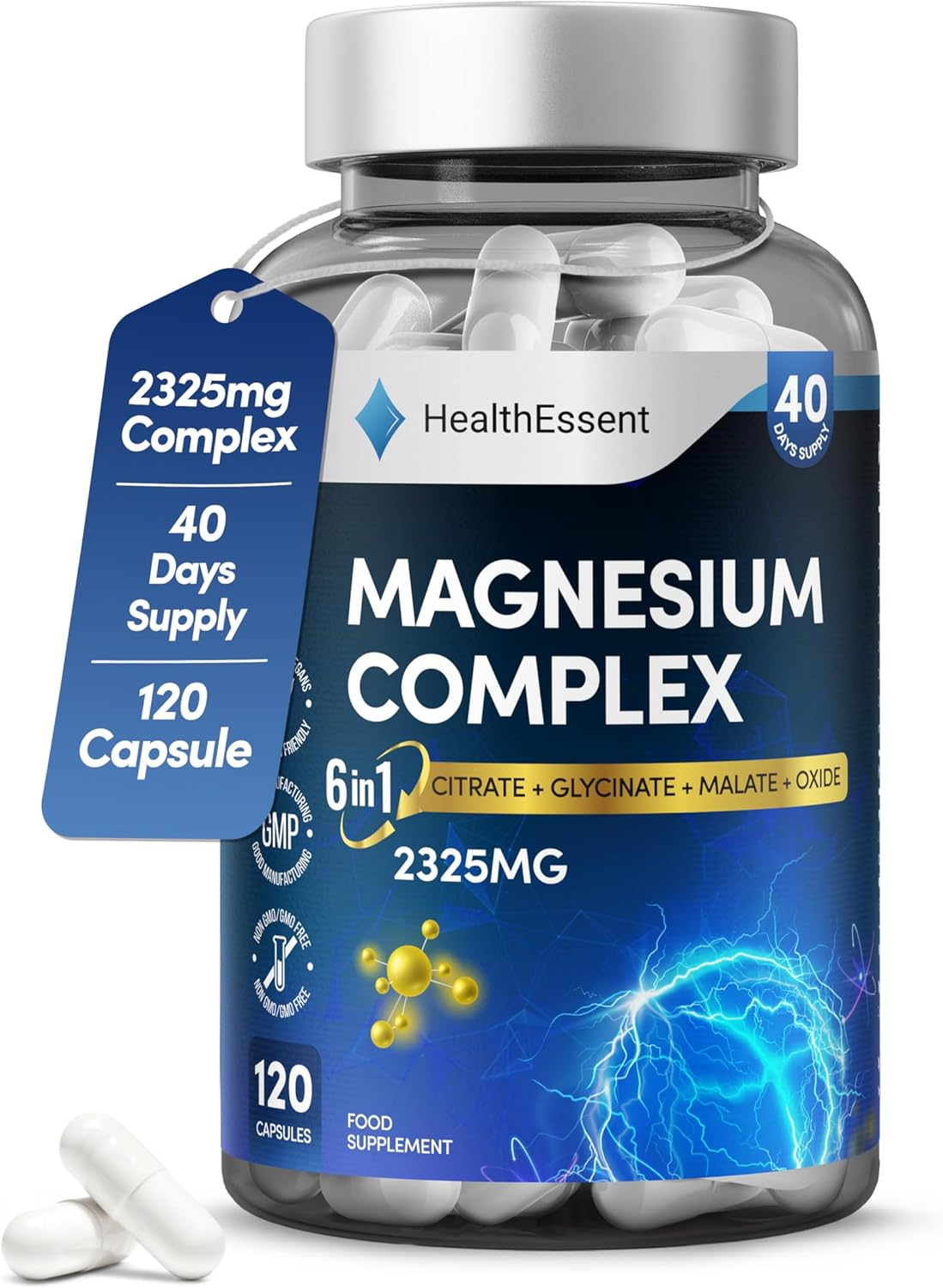 Magnesium 6-In-1 Complex, 2325Mg with Magnesium Glycinate, Citrate, Malate, Oxid