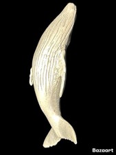 Vintage Decorative Small Mini Humpback Whale Figurine Signed MRK By Finn