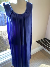 Only Necessities nightgown large l 18 20 100 nylon blue thin cool