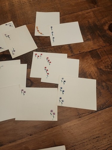 Eaton's Highland Note Cards, Floral Colorful Thread Designs, Blank Inside,... - Picture 5 of 13