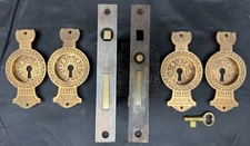 1887 Eastlake Victorian Russell & Erwin Double Pocket Door Sliding Door Set