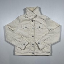 Cat Jack Jacket Youth Large 10/12 White Sherpa Lined Corduroy Snap Winter