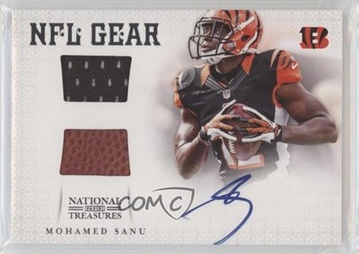 2012 Panini National Treasures NFL Gear 34/49 Mohamed Sanu #9 Rookie Auto RC nd3